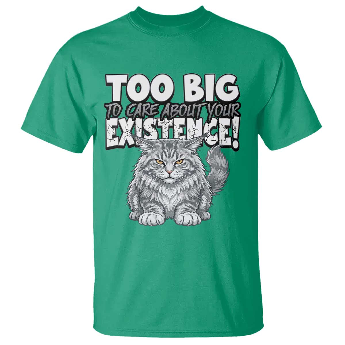 Funny Maine Coon Cat T Shirt Too Big To Care About Your Existence