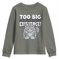 Funny Maine Coon Cat Youth Sweatshirt Too Big To Care About Your Existence