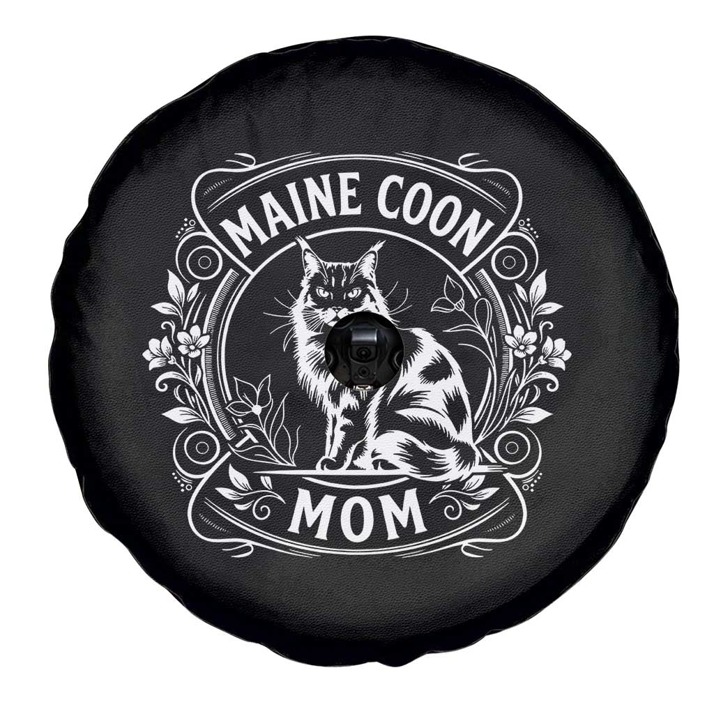 Vintage Floral Maine Coon Spare Tire Cover Mothers Day Cat Mom Gift