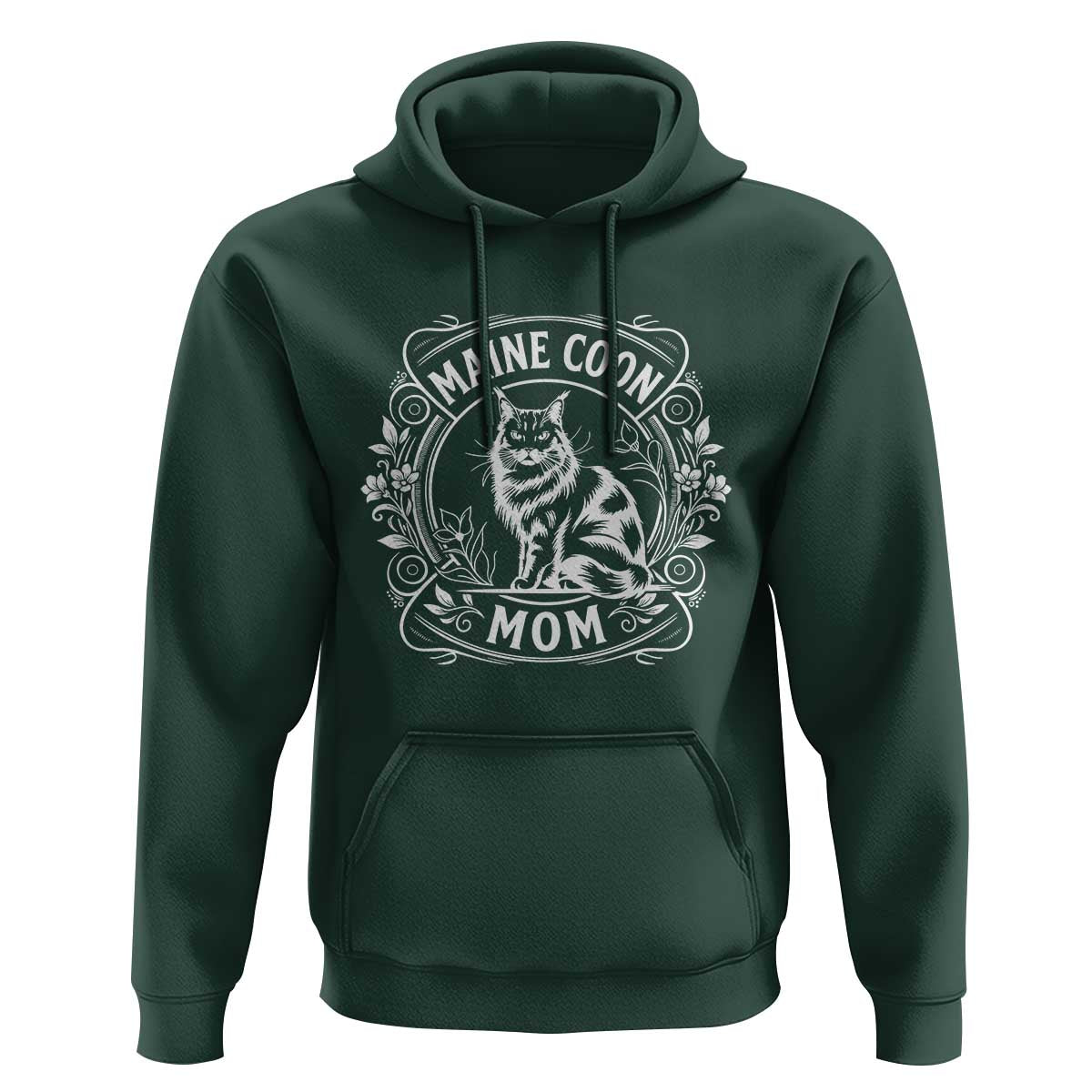 Vintage Floral Maine Coon Hoodie Mothers Day Cat Mom Gift