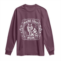Vintage Floral Maine Coon Long Sleeve Shirt Mothers Day Cat Mom Gift