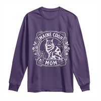 Vintage Floral Maine Coon Long Sleeve Shirt Mothers Day Cat Mom Gift
