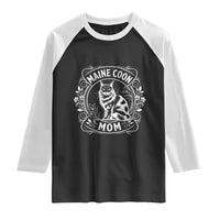 Vintage Floral Maine Coon Raglan Shirt Mothers Day Cat Mom Gift