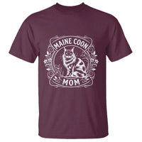 Vintage Floral Maine Coon T Shirt Mothers Day Cat Mom Gift