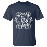 Vintage Floral Maine Coon T Shirt Mothers Day Cat Mom Gift