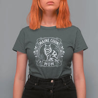 Vintage Floral Maine Coon T Shirt For Women Mothers Day Cat Mom Gift