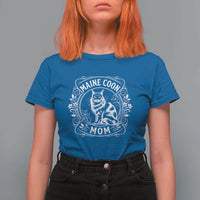 Vintage Floral Maine Coon T Shirt For Women Mothers Day Cat Mom Gift