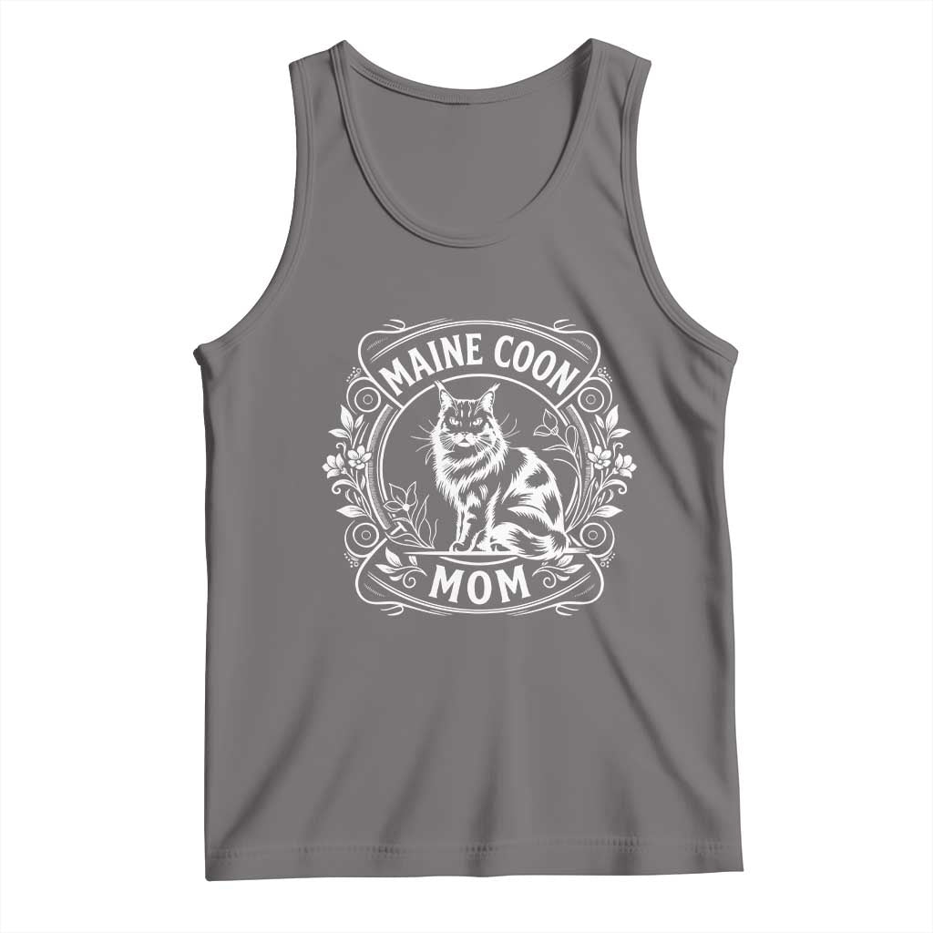 Vintage Floral Maine Coon Tank Top Mothers Day Cat Mom Gift