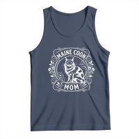 Vintage Floral Maine Coon Tank Top Mothers Day Cat Mom Gift