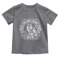 Vintage Floral Maine Coon Toddler T Shirt Mothers Day Cat Mom Gift