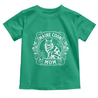 Vintage Floral Maine Coon Toddler T Shirt Mothers Day Cat Mom Gift