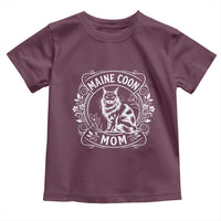 Vintage Floral Maine Coon Toddler T Shirt Mothers Day Cat Mom Gift