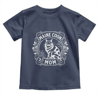 Vintage Floral Maine Coon Toddler T Shirt Mothers Day Cat Mom Gift