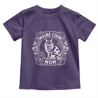 Vintage Floral Maine Coon Toddler T Shirt Mothers Day Cat Mom Gift