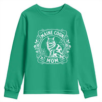 Vintage Floral Maine Coon Youth Sweatshirt Mothers Day Cat Mom Gift