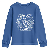 Vintage Floral Maine Coon Youth Sweatshirt Mothers Day Cat Mom Gift