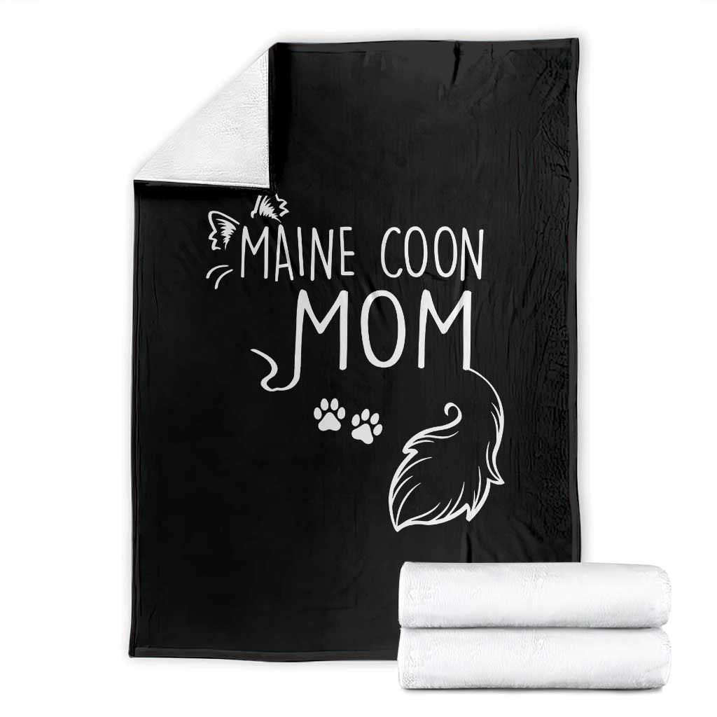 Maine Coon Mom Throw Blanket Large Breed Cat Lover Silhouette Gift