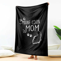 Maine Coon Mom Throw Blanket Large Breed Cat Lover Silhouette Gift