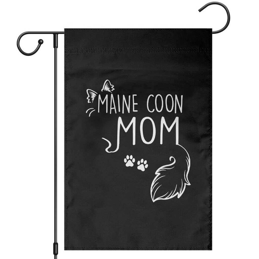 Maine Coon Mom Garden Flag Large Breed Cat Lover Silhouette Gift