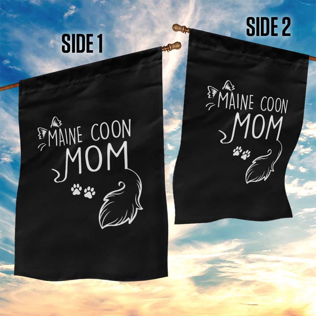 Maine Coon Mom Garden Flag Large Breed Cat Lover Silhouette Gift