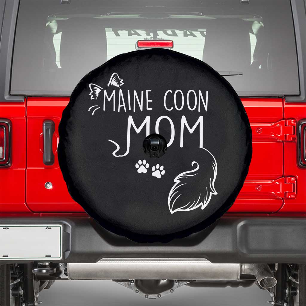 Maine Coon Mom Spare Tire Cover Large Breed Cat Lover Silhouette Gift