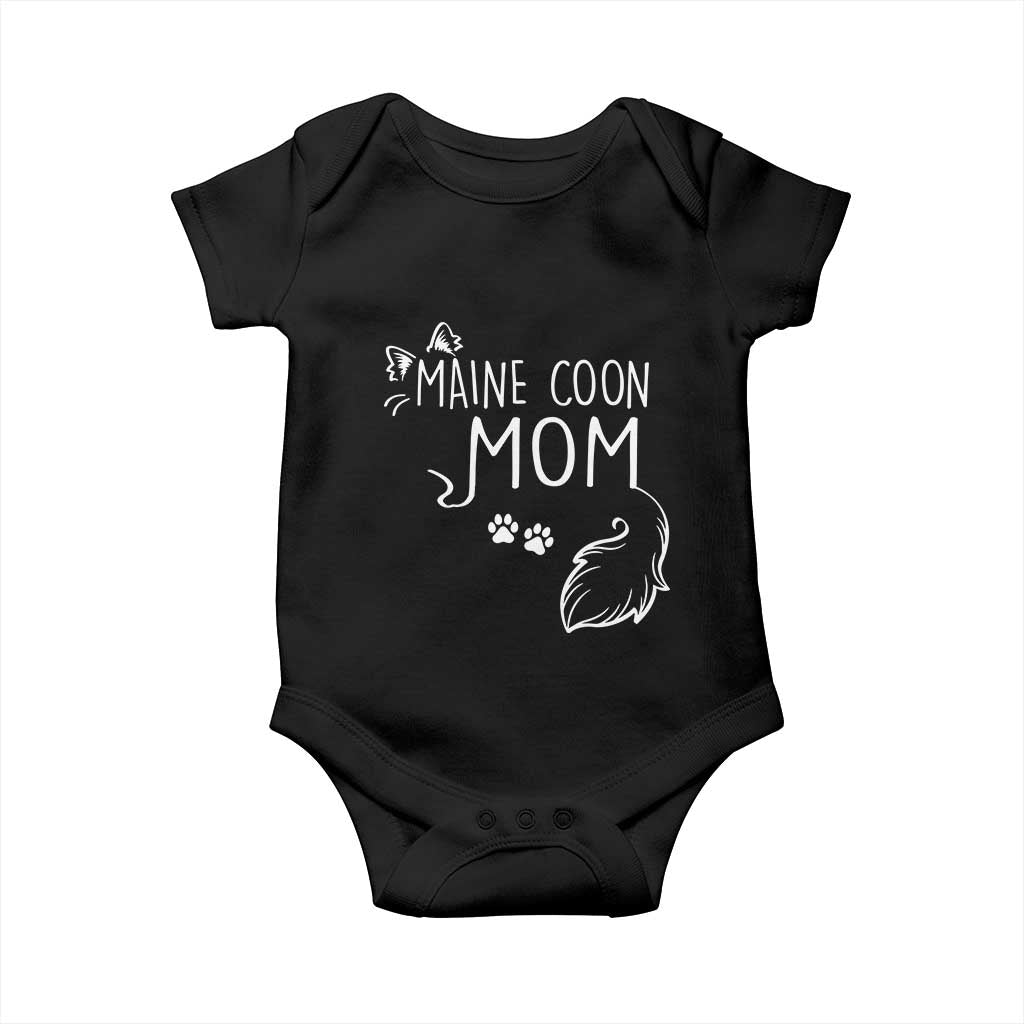 Maine Coon Mom Baby Onesie Large Breed Cat Lover Silhouette Gift