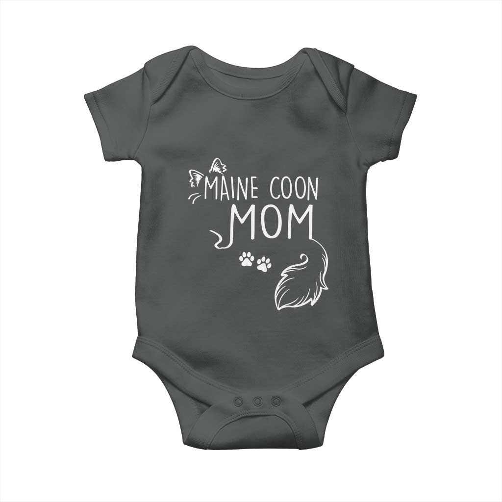 Maine Coon Mom Baby Onesie Large Breed Cat Lover Silhouette Gift