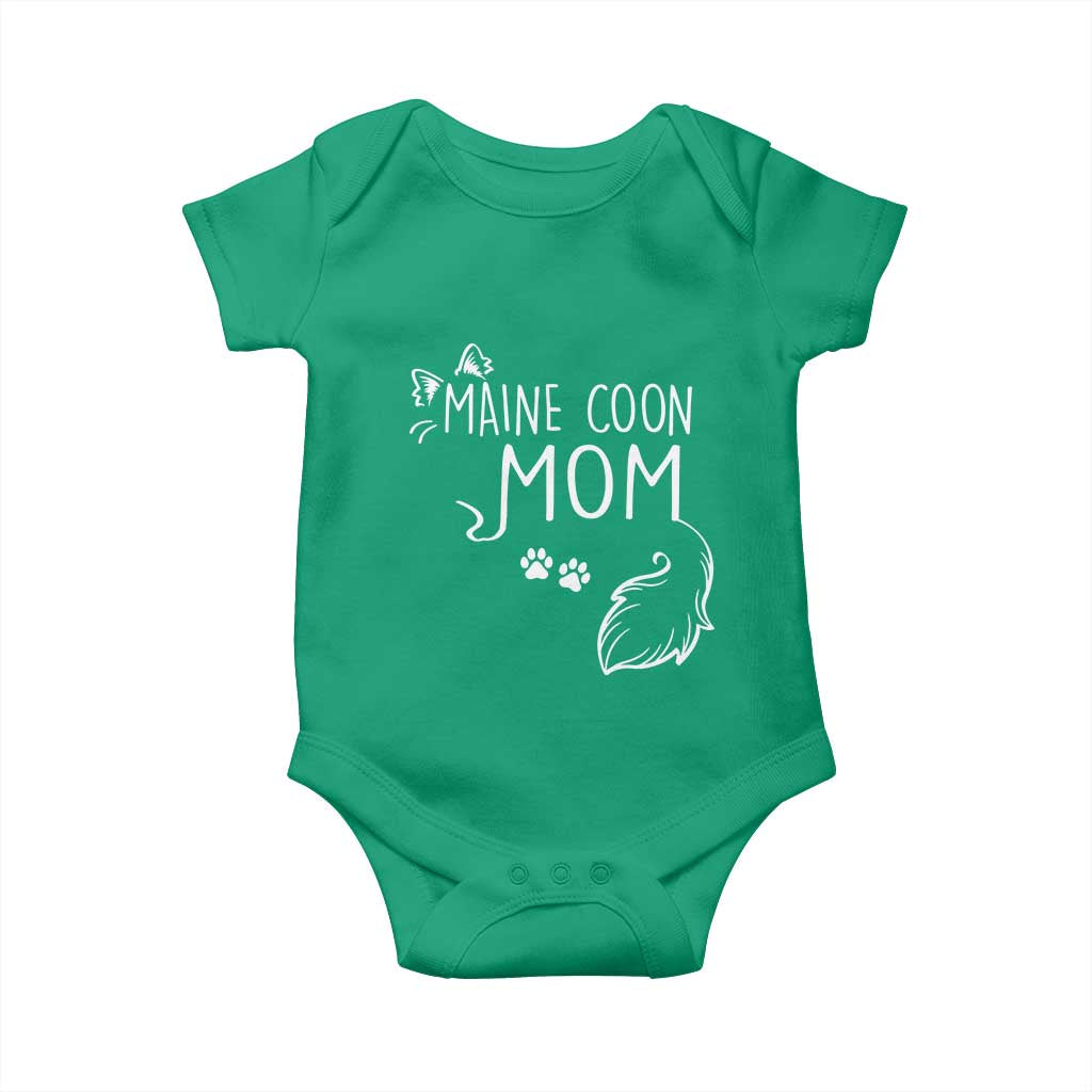 Maine Coon Mom Baby Onesie Large Breed Cat Lover Silhouette Gift