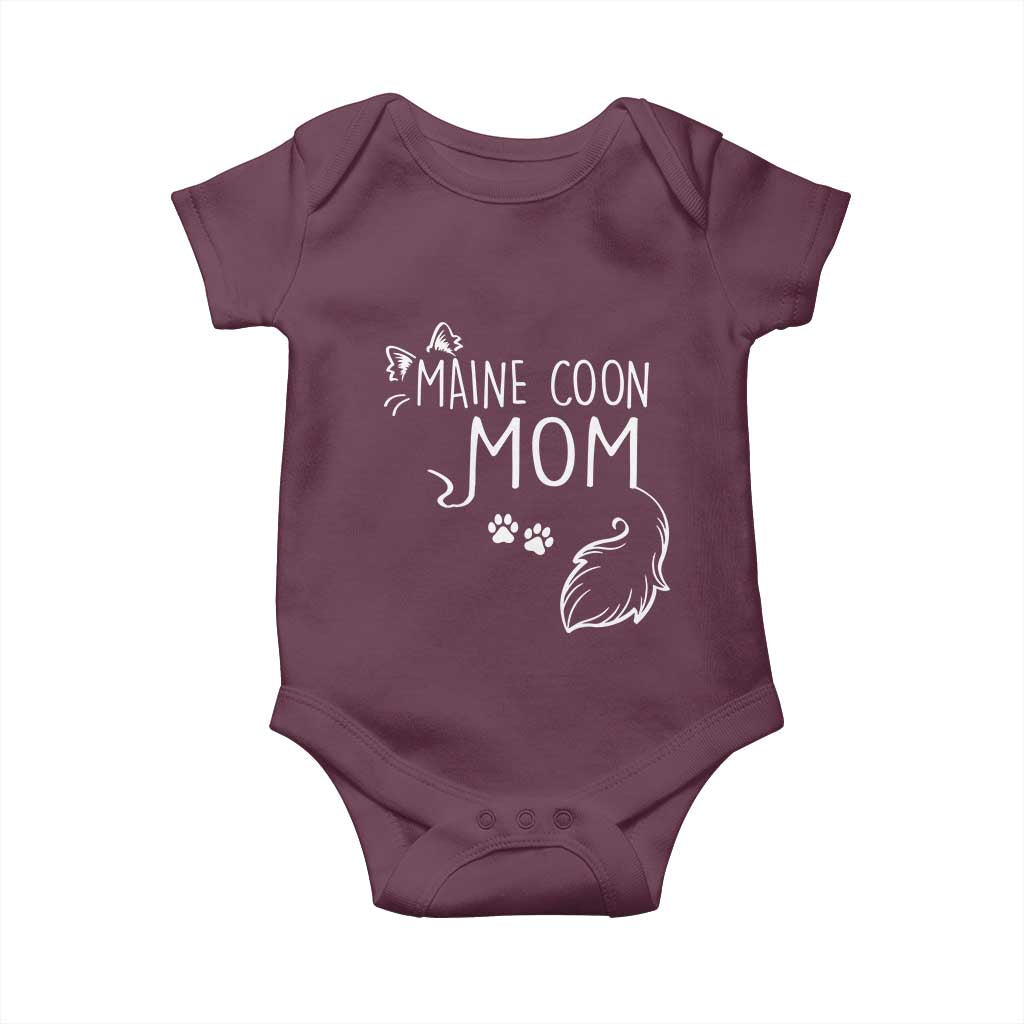 Maine Coon Mom Baby Onesie Large Breed Cat Lover Silhouette Gift