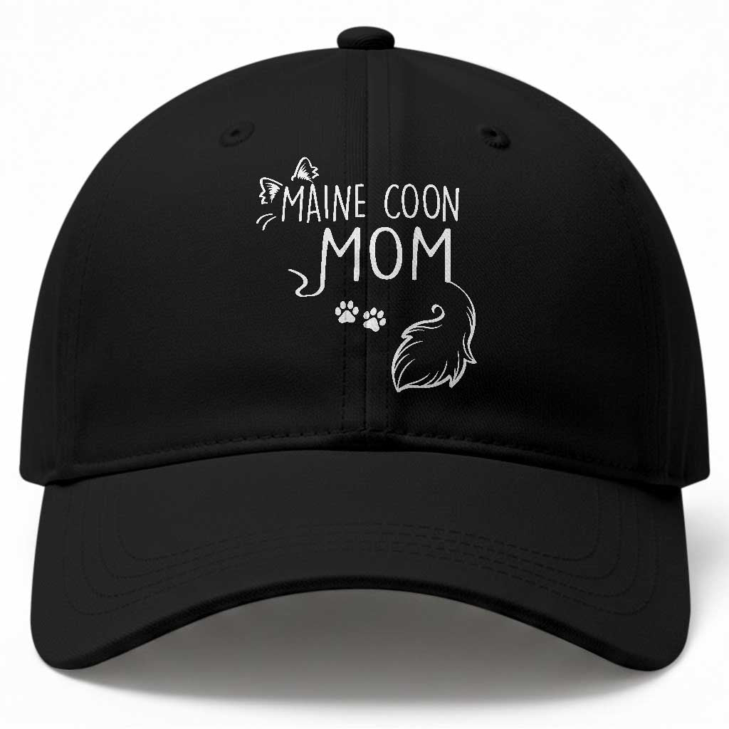 Maine Coon Mom Baseball Cap Large Breed Cat Lover Silhouette Gift