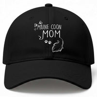 Maine Coon Mom Baseball Cap Large Breed Cat Lover Silhouette Gift