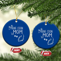 Maine Coon Mom Ceramic Ornament Large Breed Cat Lover Silhouette Gift