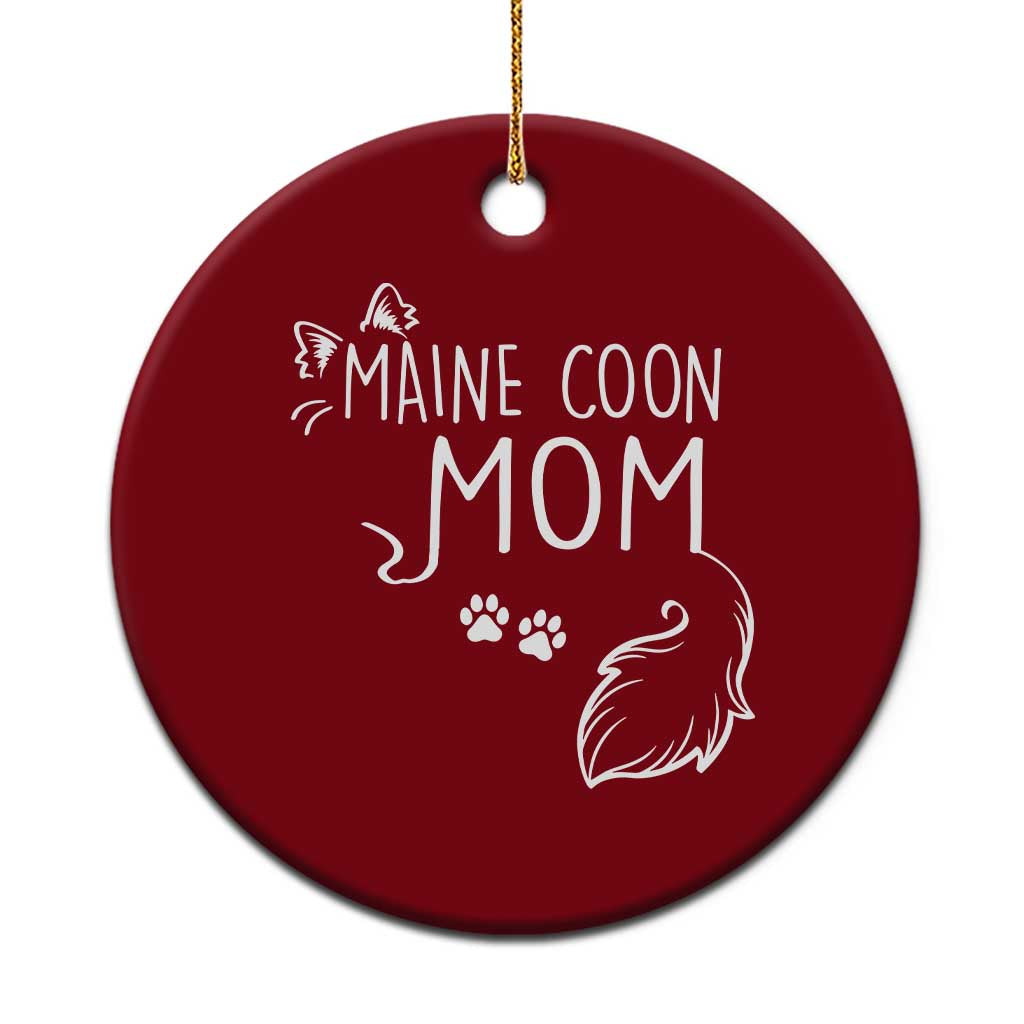 Maine Coon Mom Ceramic Ornament Large Breed Cat Lover Silhouette Gift
