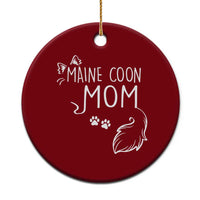 Maine Coon Mom Ceramic Ornament Large Breed Cat Lover Silhouette Gift