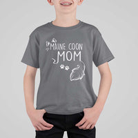 Maine Coon Mom T Shirt For Kid Large Breed Cat Lover Silhouette Gift