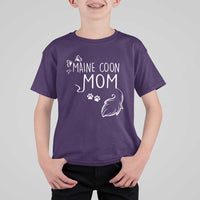 Maine Coon Mom T Shirt For Kid Large Breed Cat Lover Silhouette Gift