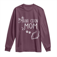 Maine Coon Mom Long Sleeve Shirt Large Breed Cat Lover Silhouette Gift