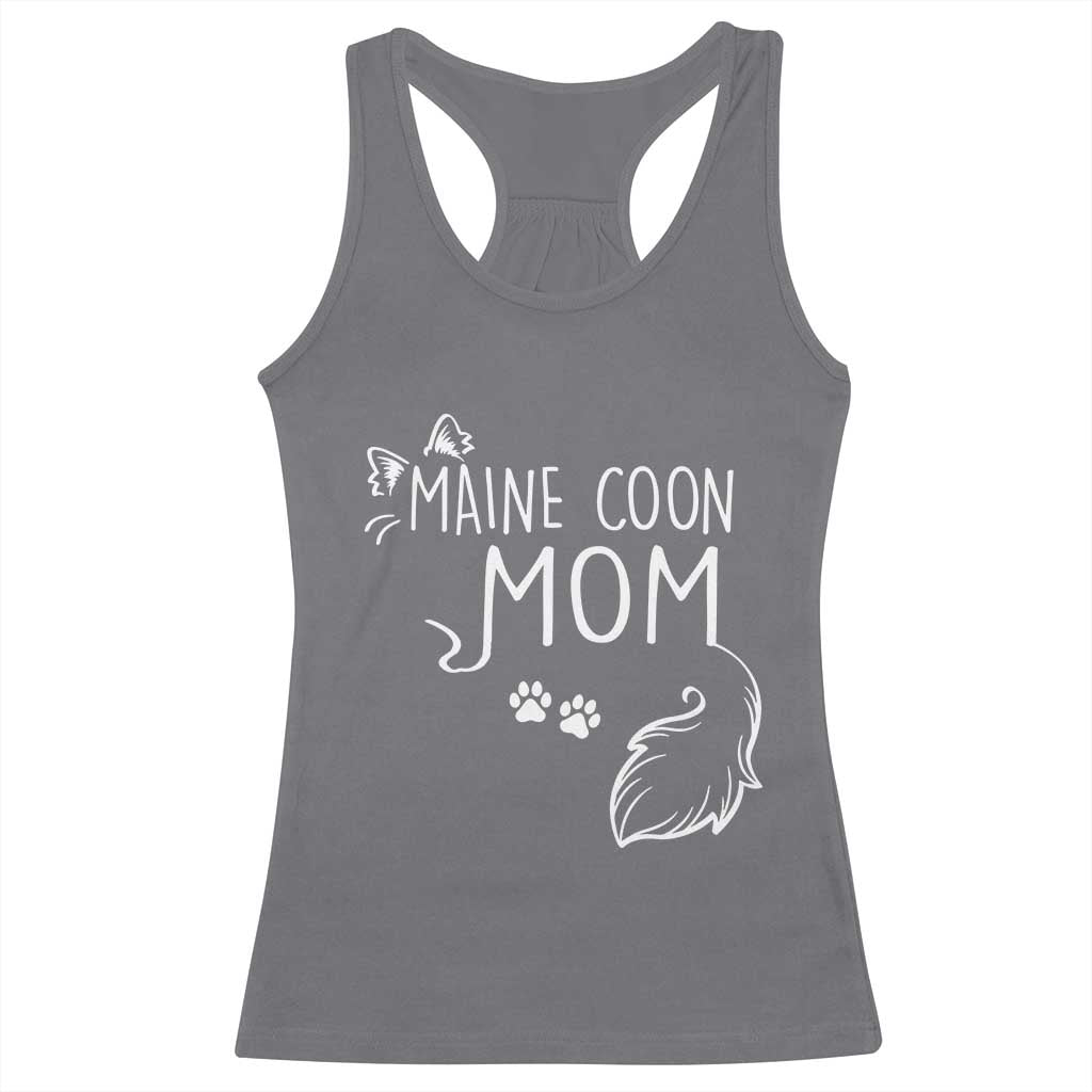Maine Coon Mom Racerback Tank Top Large Breed Cat Lover Silhouette Gift