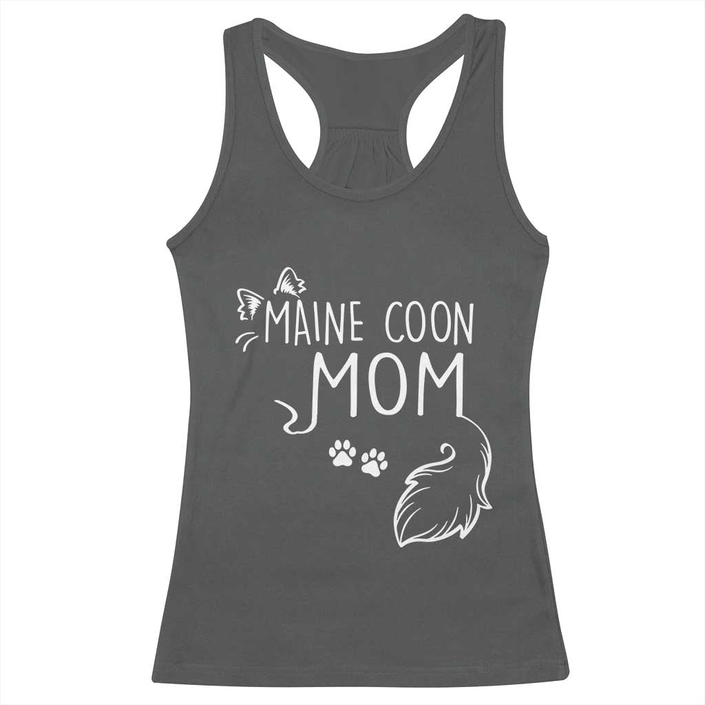 Maine Coon Mom Racerback Tank Top Large Breed Cat Lover Silhouette Gift