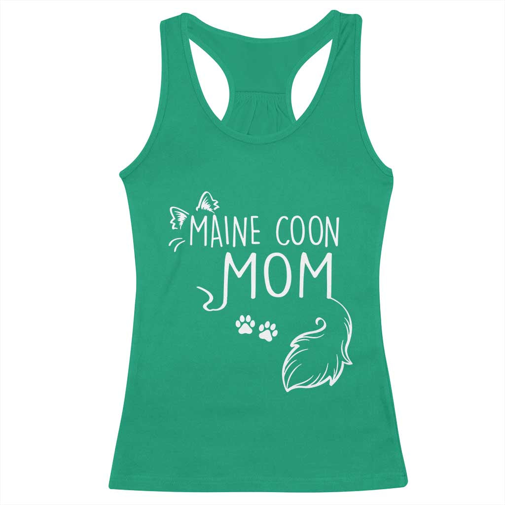 Maine Coon Mom Racerback Tank Top Large Breed Cat Lover Silhouette Gift