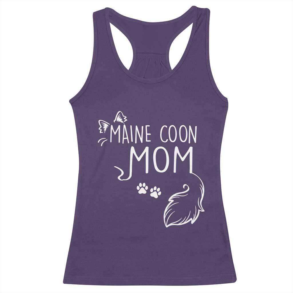 Maine Coon Mom Racerback Tank Top Large Breed Cat Lover Silhouette Gift