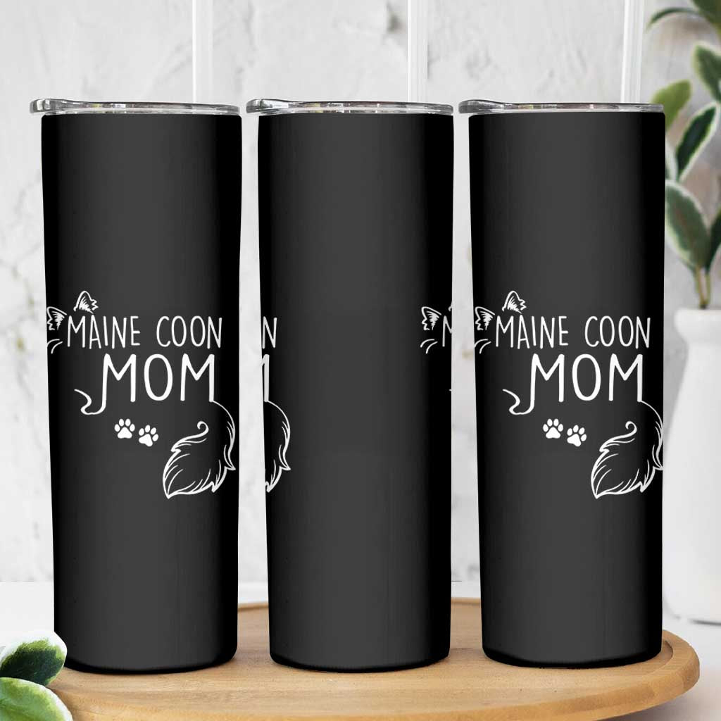 Maine Coon Mom Skinny Tumbler Large Breed Cat Lover Silhouette Gift