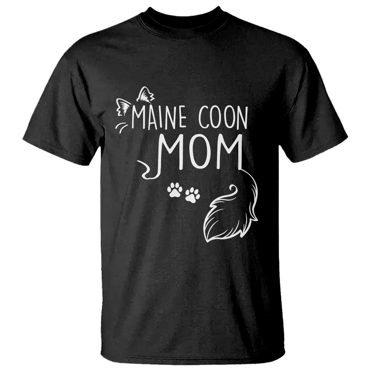 Maine Coon Mom T Shirt Large Breed Cat Lover Silhouette Gift