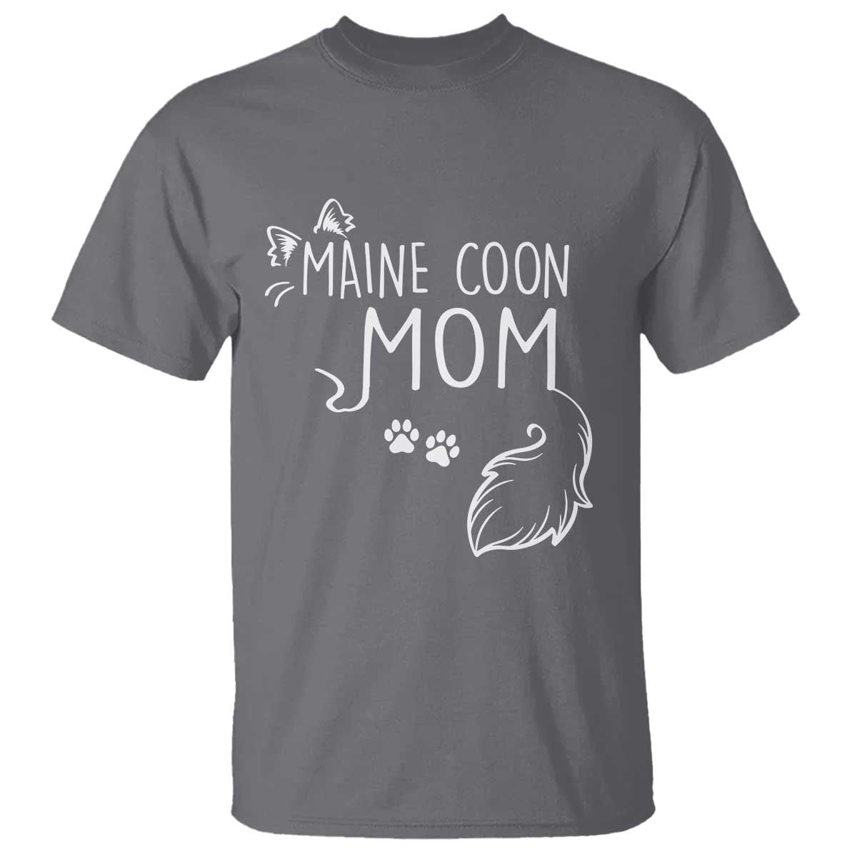 Maine Coon Mom T Shirt Large Breed Cat Lover Silhouette Gift