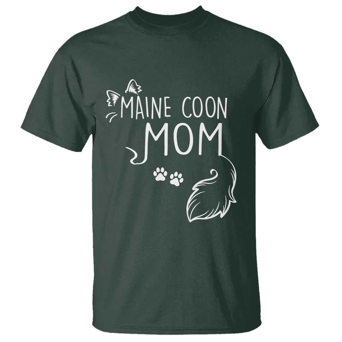 Maine Coon Mom T Shirt Large Breed Cat Lover Silhouette Gift