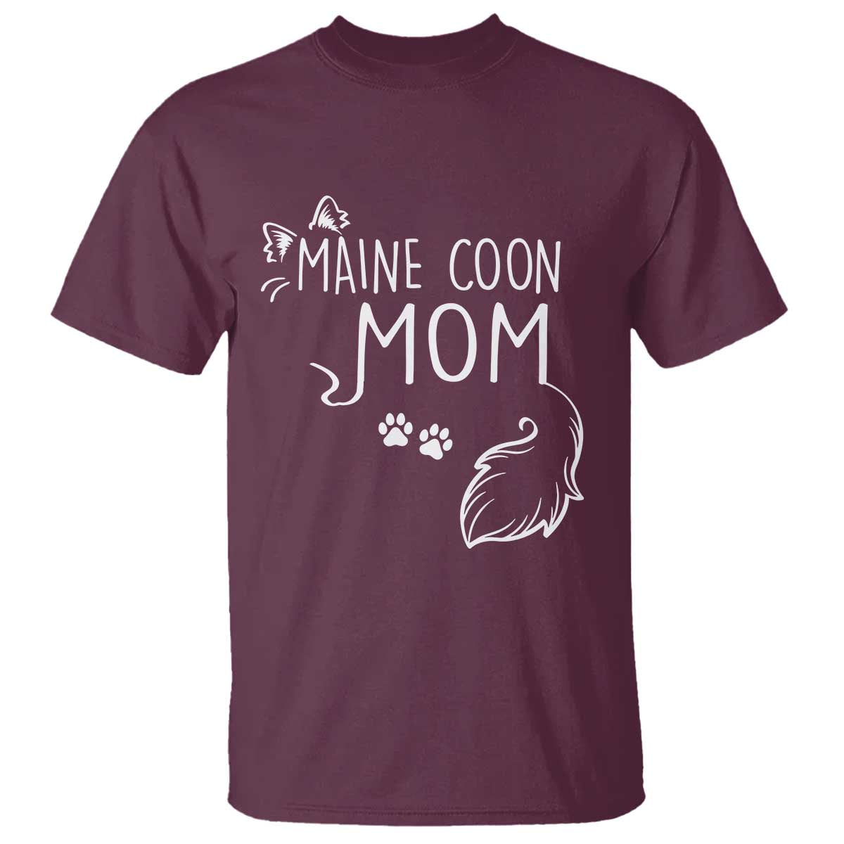 Maine Coon Mom T Shirt Large Breed Cat Lover Silhouette Gift
