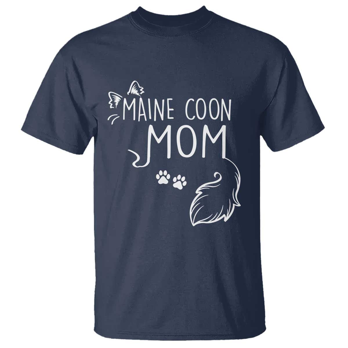 Maine Coon Mom T Shirt Large Breed Cat Lover Silhouette Gift