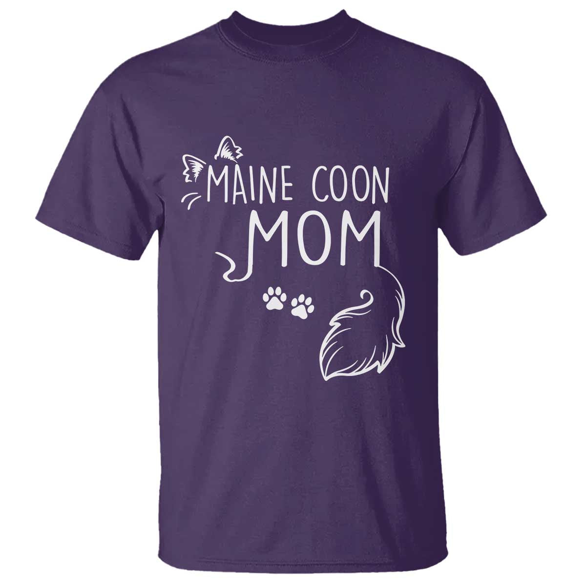 Maine Coon Mom T Shirt Large Breed Cat Lover Silhouette Gift