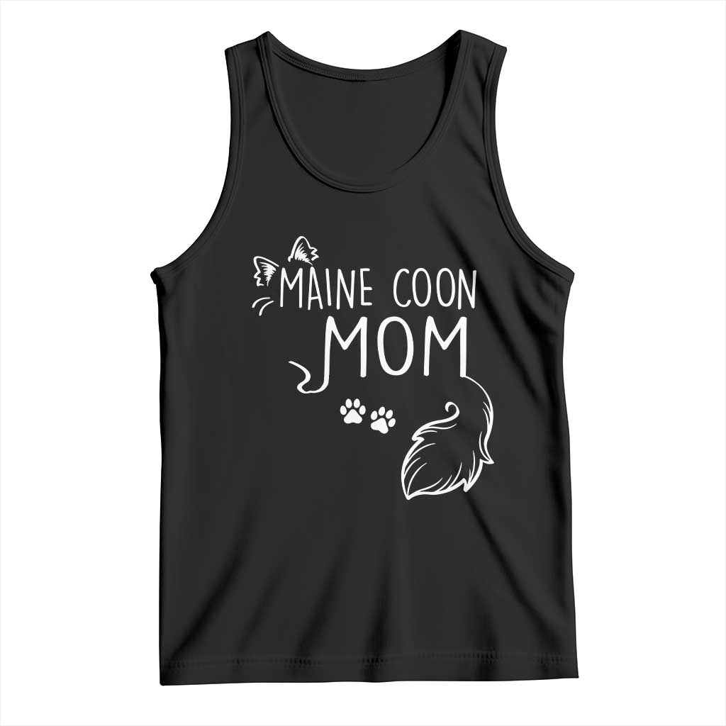 Maine Coon Mom Tank Top Large Breed Cat Lover Silhouette Gift