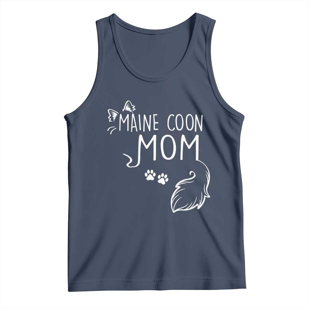 Maine Coon Mom Tank Top Large Breed Cat Lover Silhouette Gift